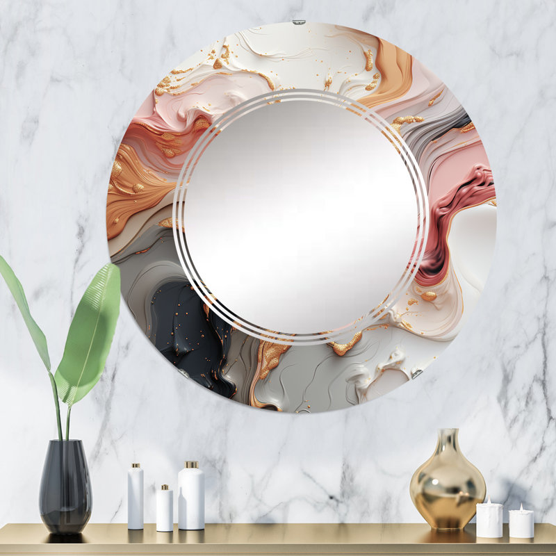 Angetenar - Miroir mural moderne rond, 32 po x 32 po