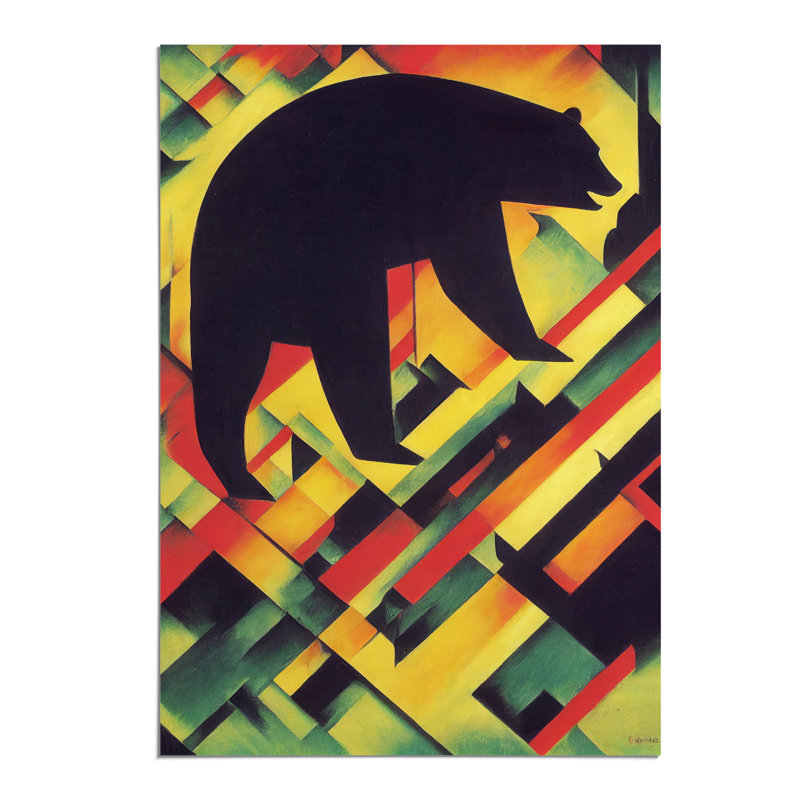 XV1022-5058X Walking Bear Abstract - Wall Art, Paper, 29.7cm H x 21cm W, No Matte