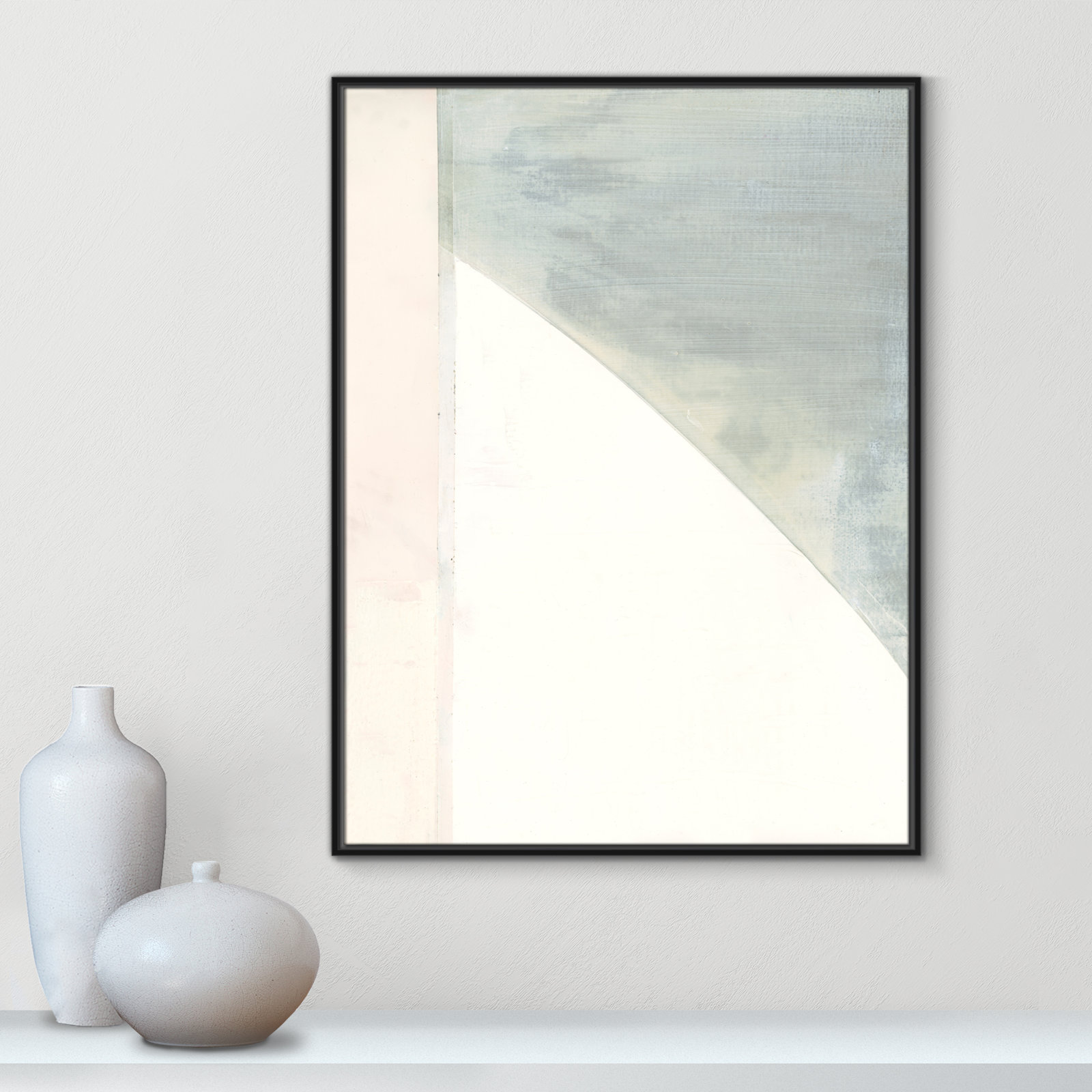 Alexandria "In Neutral I" Painting by Cartissi, 41.5" H x 31.5" W x 2" D, Black Framed Canvas