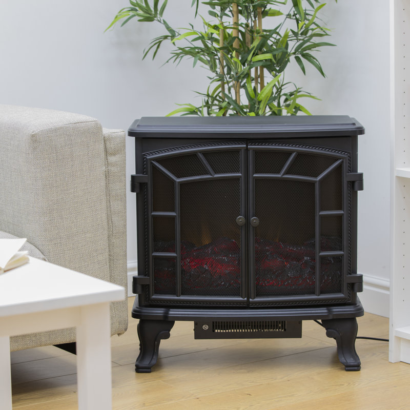 Warmlite Rochester Portable Electric Double Door Fireplace with Realistic LED Flame Effect, 2000W