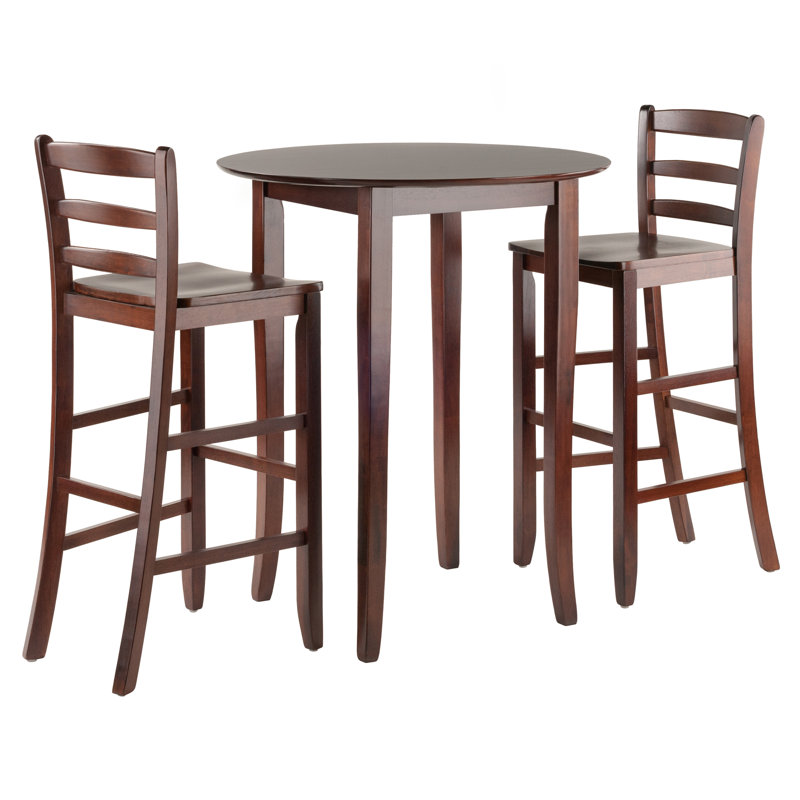 Gabel 3-Piece Counter Height Dining Set With Round Table Top, 42.46'' H X 16.58'' W X 18.56'' D