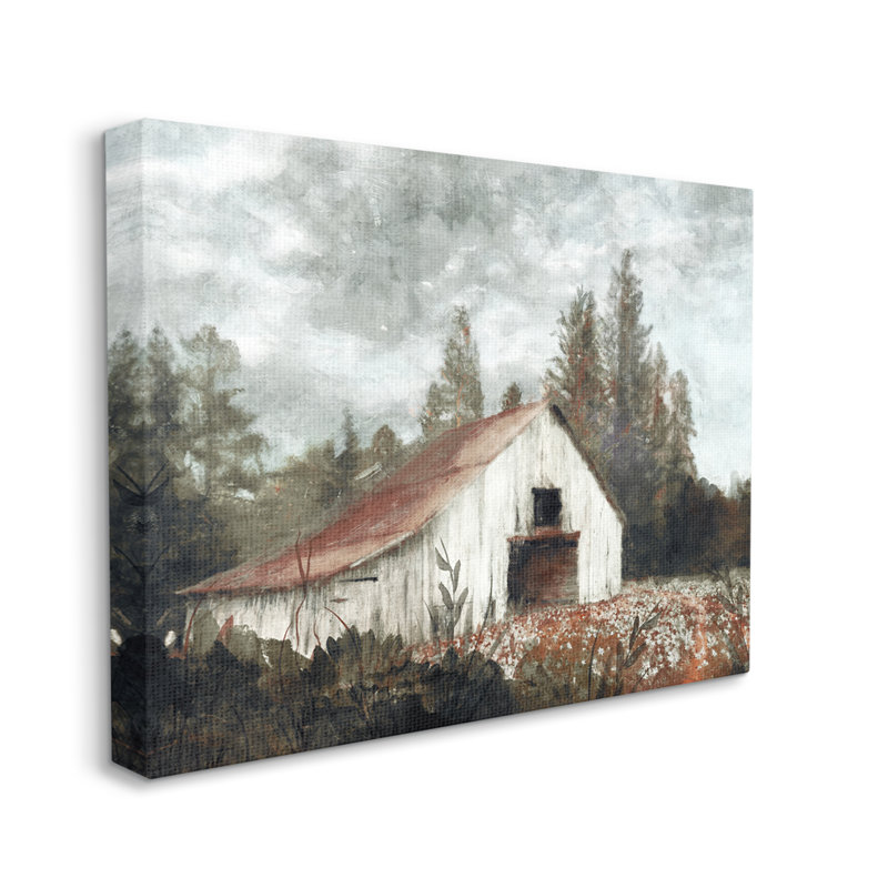 Barn In Meadow Landscape Canvas Wall Art by Nina Blue, 36" H x 48" W x 1.5" D
