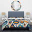 Ensemble de housse de couette orange et bleu en microfibre / polyester Botanical Symphony II-753787228
