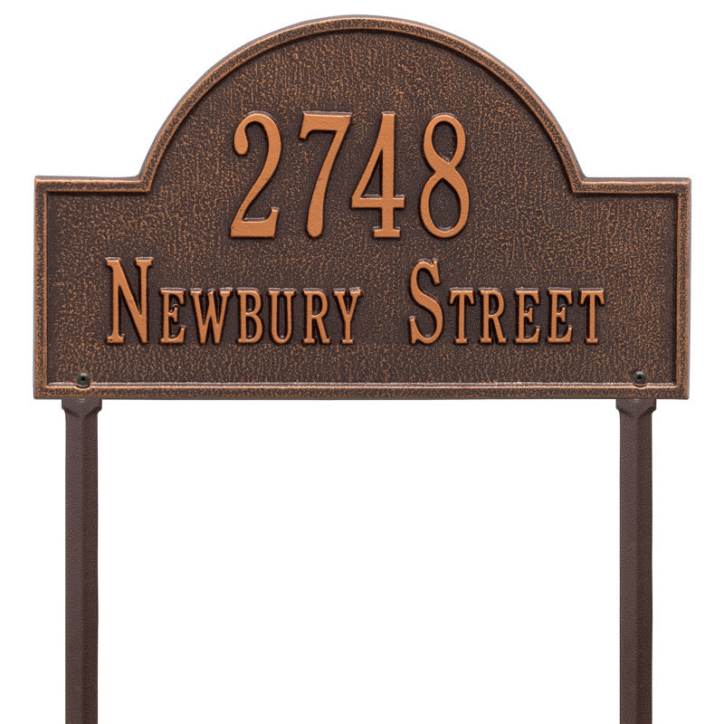Plaque d'adresse sur 2 lignes pour pelouse, Oui, Cuivre antique