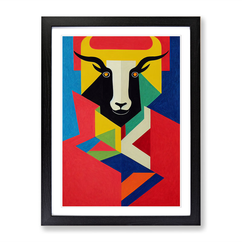 Mazeppa Goat Abstract - Picture Frame Print, 34cm H x 25cm W, Walnut