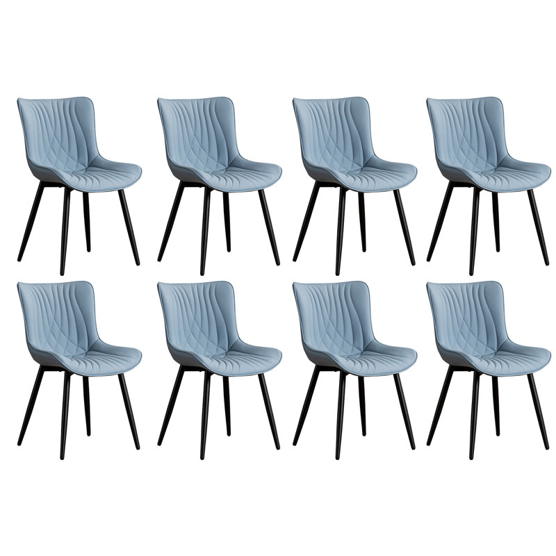 Comfortable Padded Dining Chairs with Back Easy Assembly Upholstered Side Chair, Accent Chairs for Kitchen, Dining Room, Blue