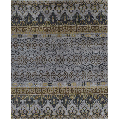 Tapis gris de haute qualité noué à la main