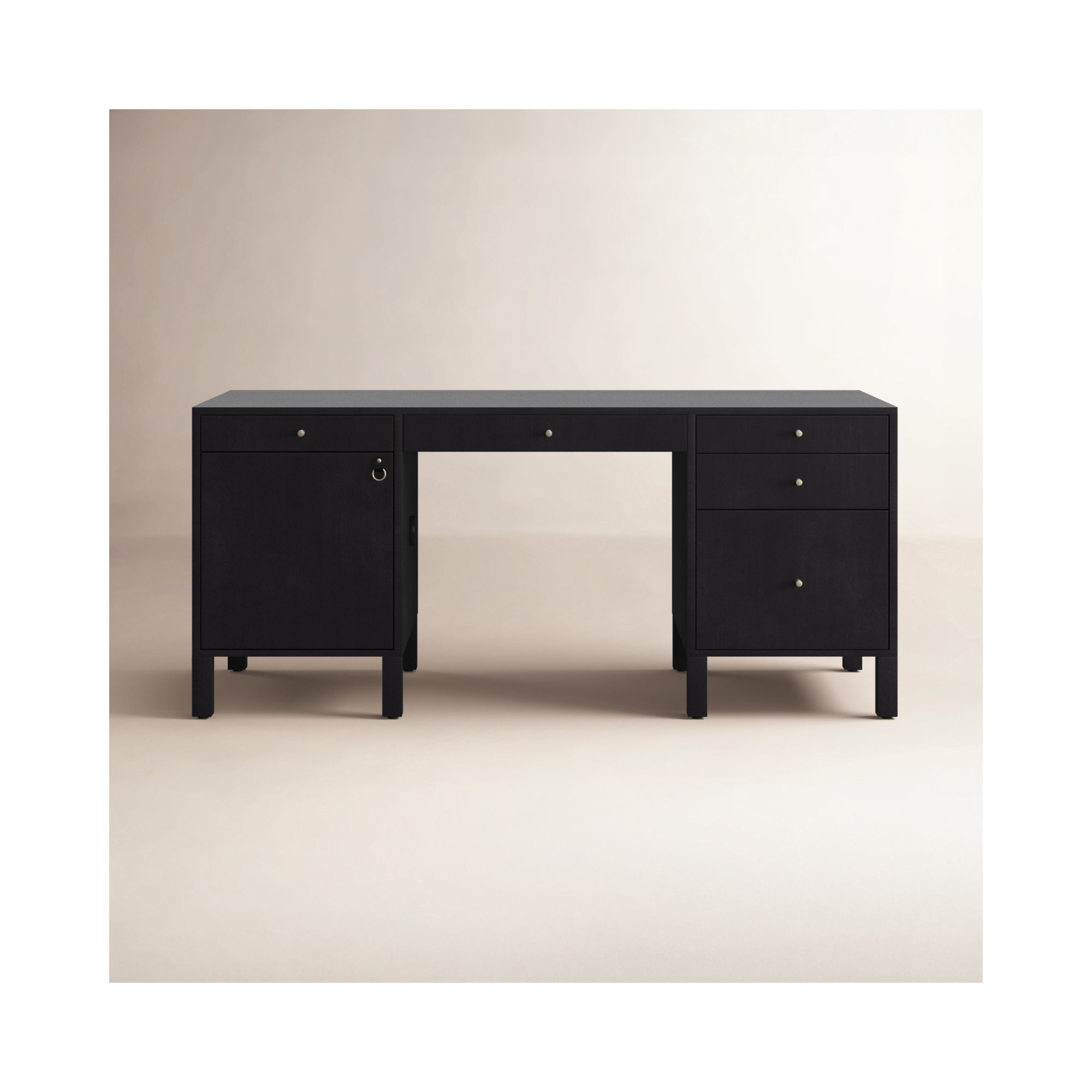 Kenzie Executive Desk, Black Wash Poplar