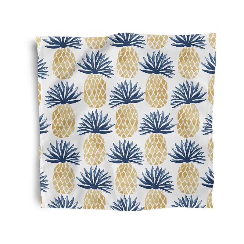 Lumberton Polyester Floral Square Napkin, Blue