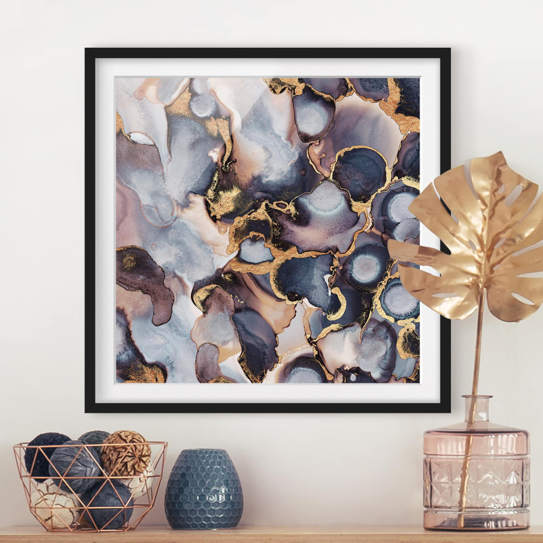 Gerahmtes Poster Marble with Gold