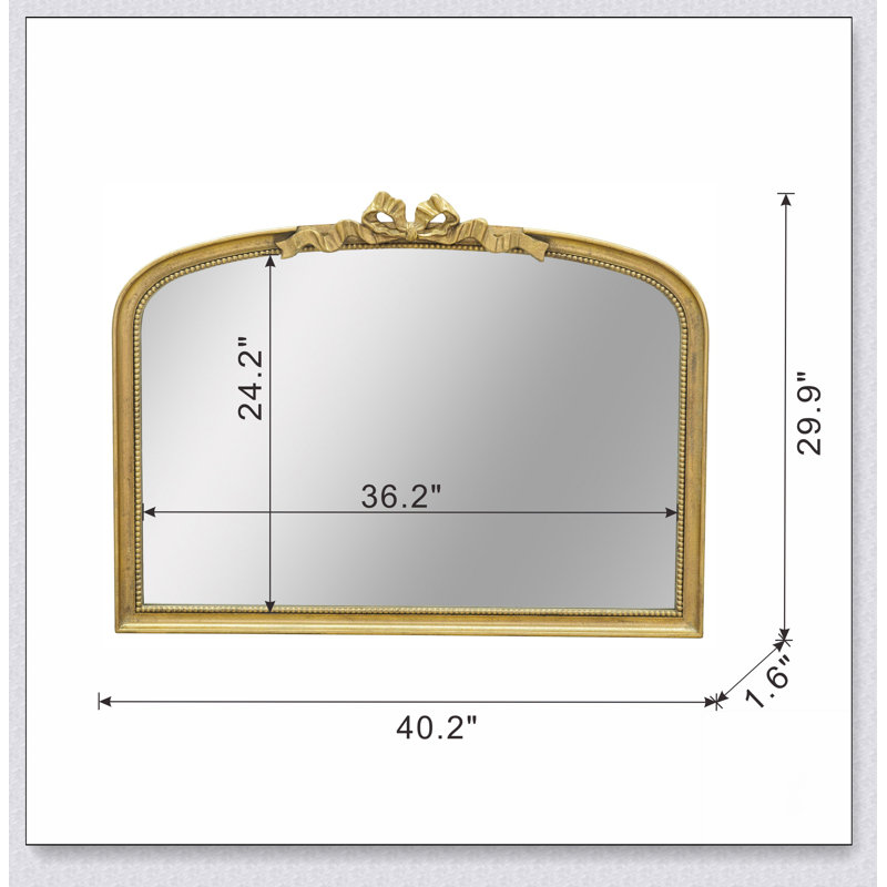 Miroir à arche dorée de style baroque 40,2 "x 29,9"