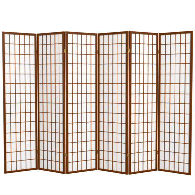 Terri-Lynn 71'' W x 71'' H 4 - Panel Solid Wood Folding Room Divider