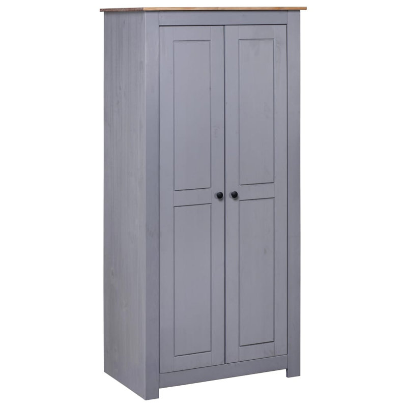 Byron 2 Door Solid Wood Wardrobe, Grey