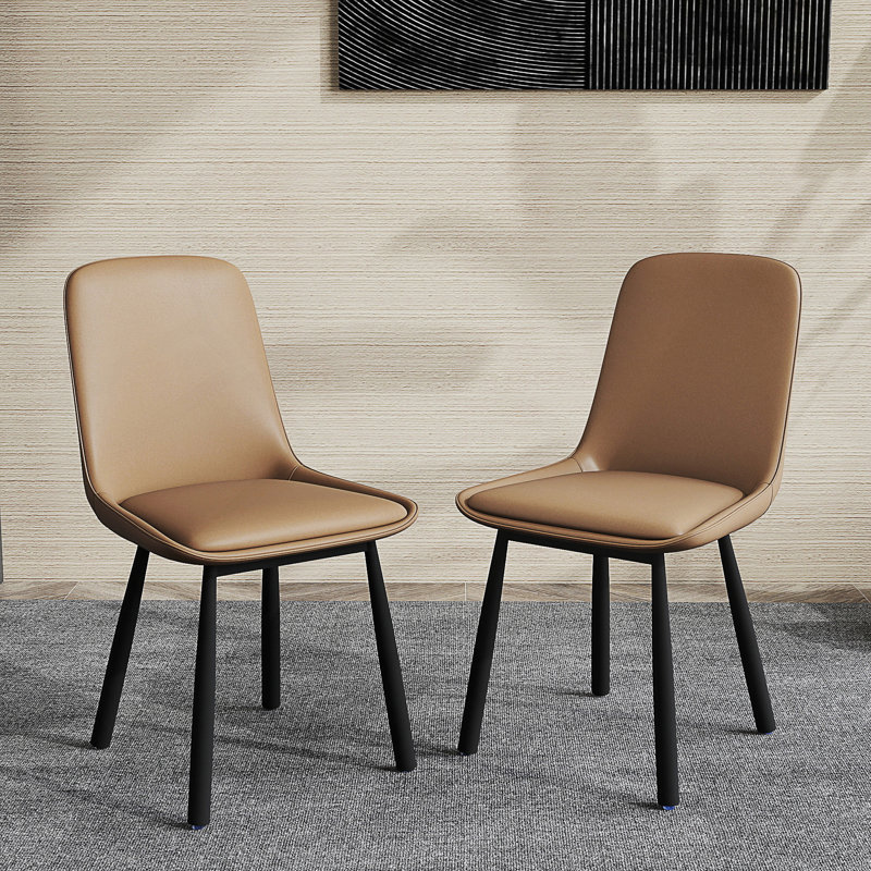 Modern Minimalist Dining Chairs Set Of 2, Khaki, Kaki