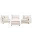 Canapé modulaire modulaire, ensemble de canapé en forme de L de 102 pouces pour le salon, canapé à 3 places confortable avec repose-pieds mobile, combinaison de bricolage, chenille, beige-1215375891