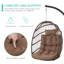 Balancelle en tissu PE rotin et en tissu avec support, capacité de 350 lb Ecolistro-710577561