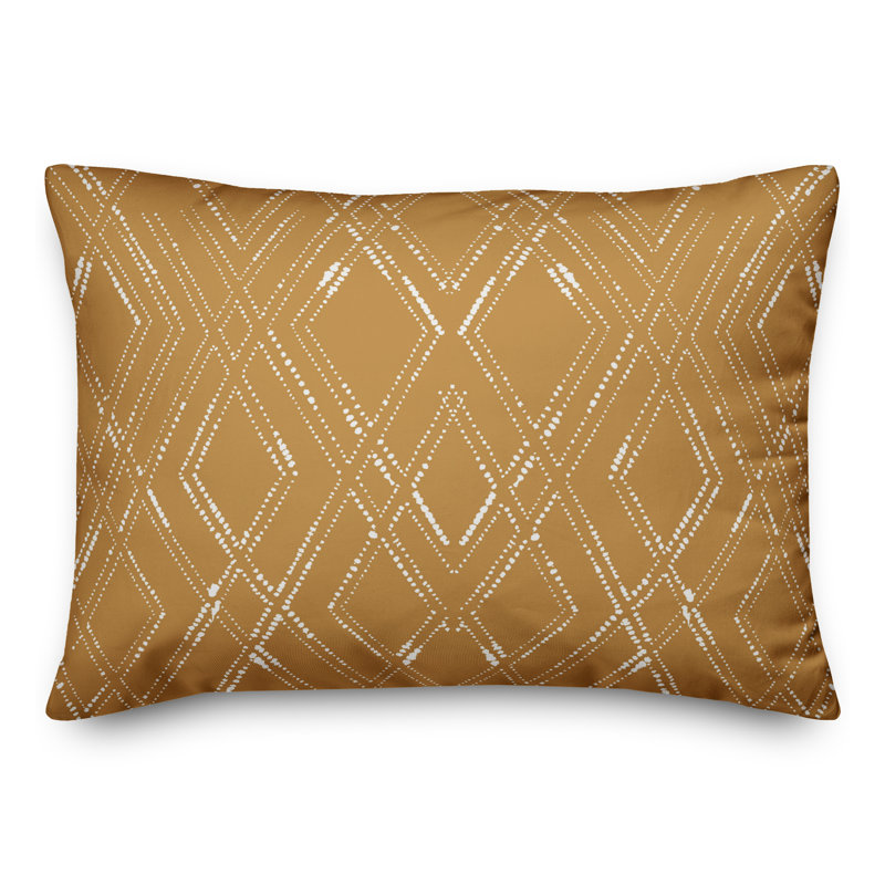  Coussin géométrique rectangulaire, Or / blanc