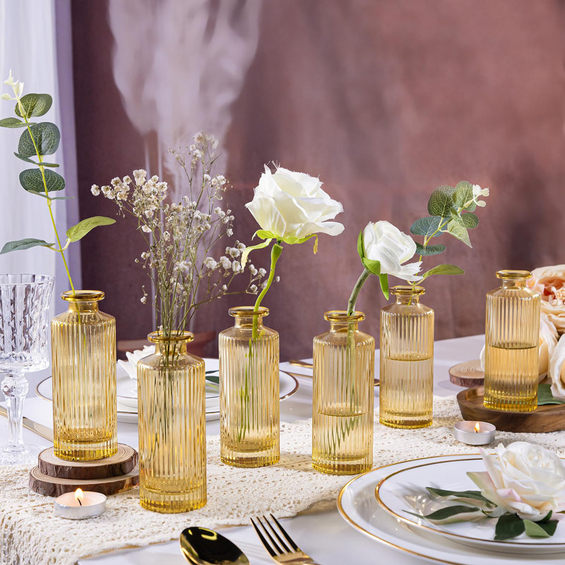 Ensemble de 12 vases en verre Bud, Doré