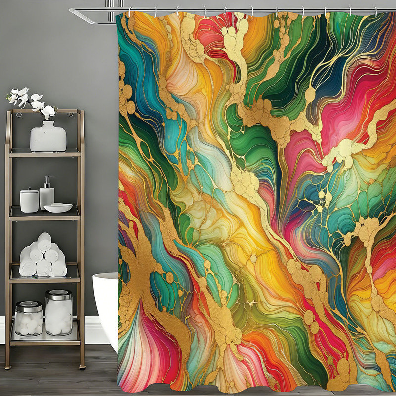 Shower Curtains with Hooks Included