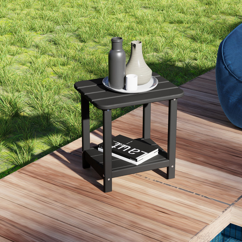 Table d'appoint d'extérieur en PEHD Adirondack, Noir