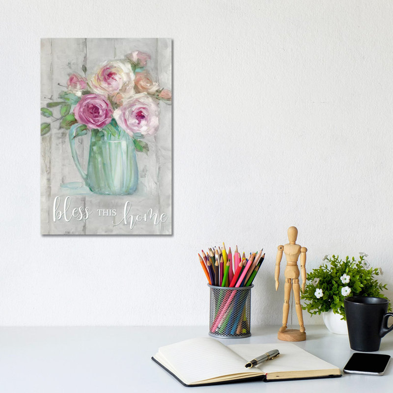 Bless This Home, No Mat, Wrapped Canvas, 12" H x 8" W x 0.75" D