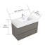 Meuble-lavabo mural de 36 po avec lavabo, grand meuble-lavabo flottant mural pour salle de bain moderne, lavabo blanc une pièce sans drain ni robinet, pré-assemblé