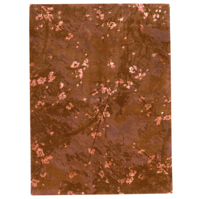 High-Quality Hand-Knotted Brown And Green Area Rug