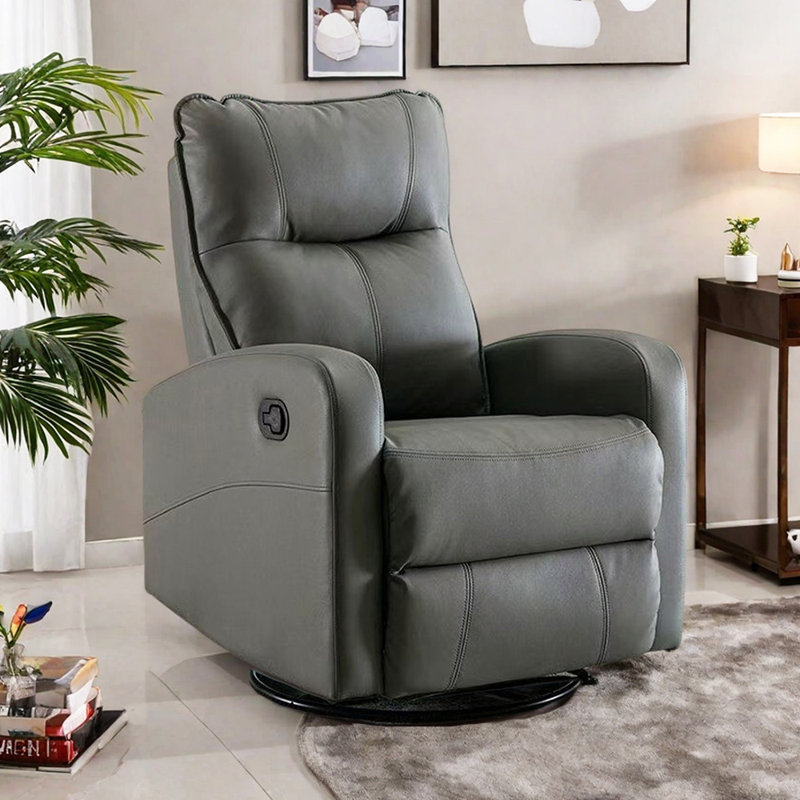 Fauteuil inclinable manuel multifonctionnel en similicuir, Gris foncé