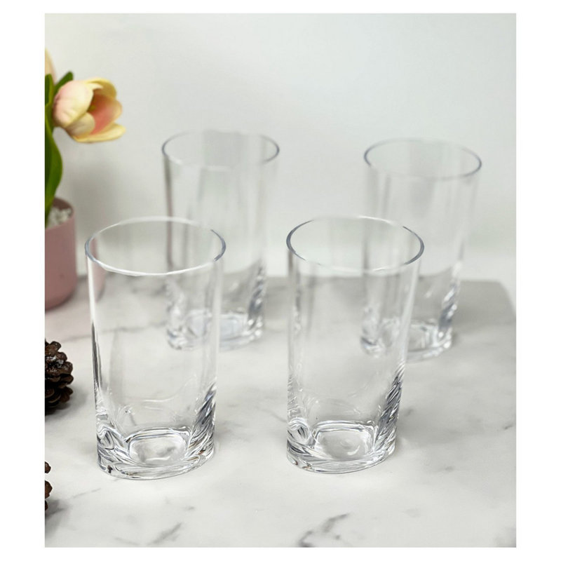 Oval Halo Acrylic Glasses Drinking, 15 fl oz, Clear
