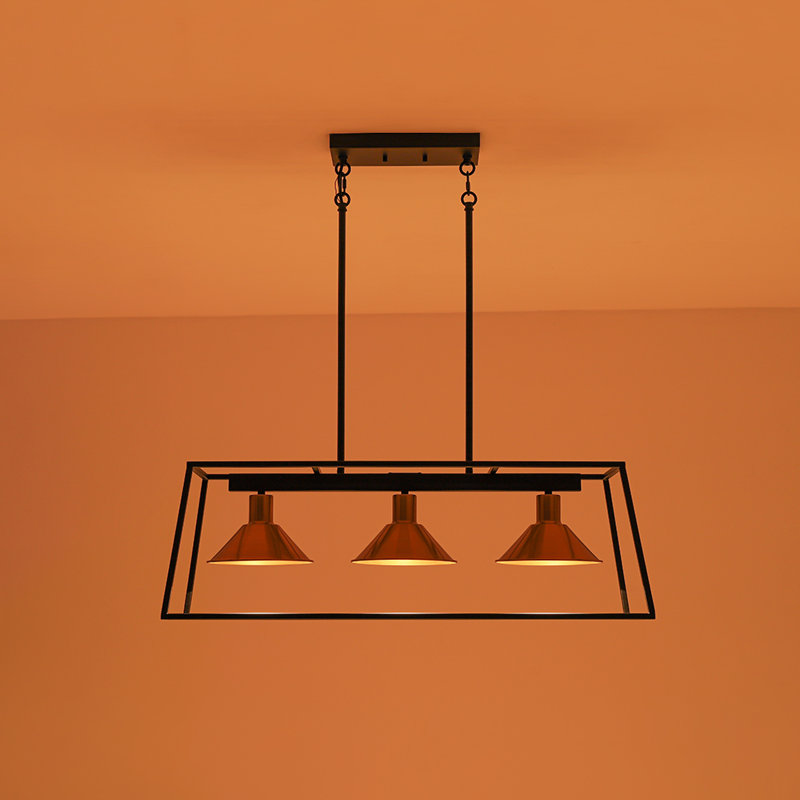 3 - Light Cone Shade Kitchen Island
