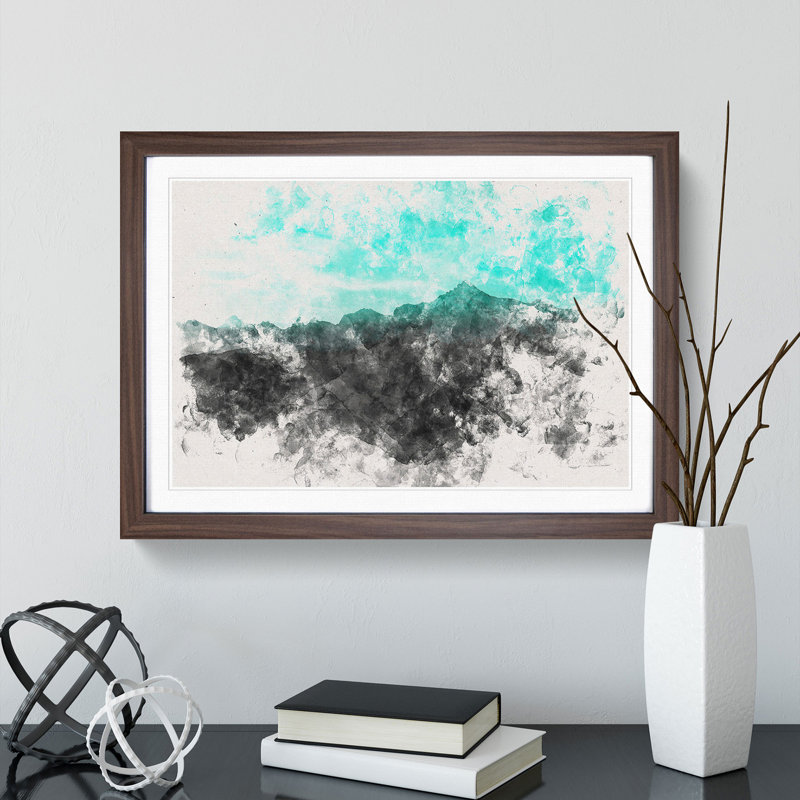 Mint Green Sky - Framed Print, 33cm H x 45cm W x 2cm D, Walnut Framed