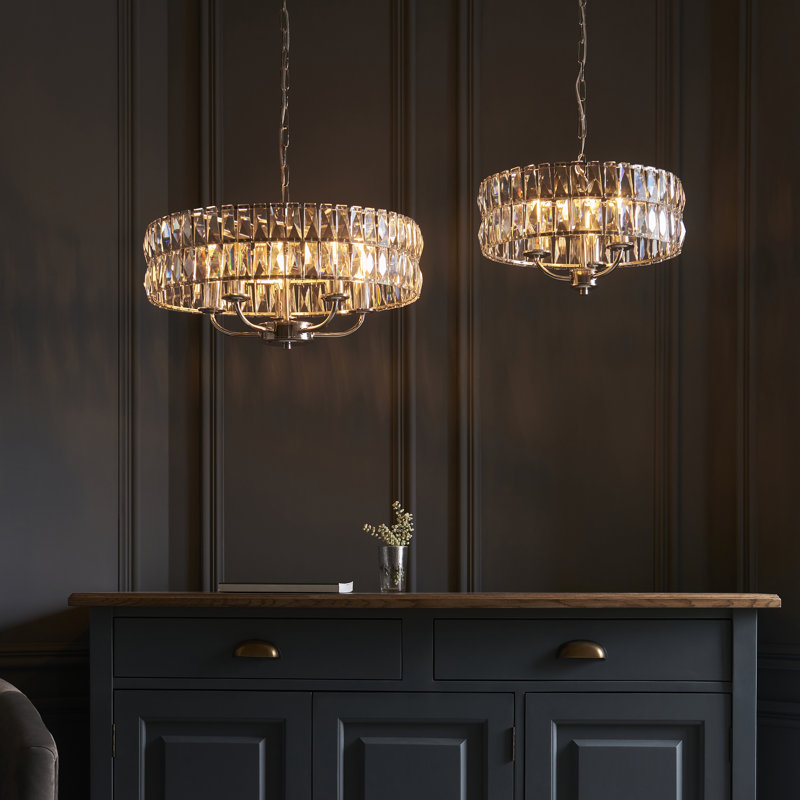 Yukon 3 - Light Drum Chandelier, Bright Nickel