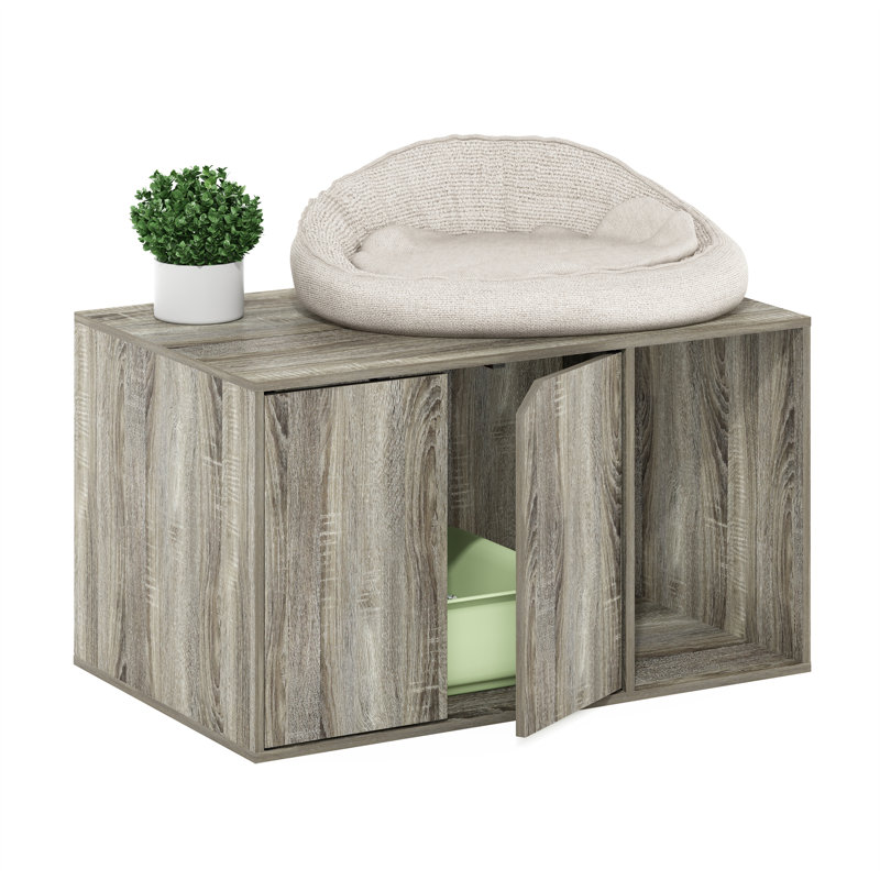 Enceinte de litière Daphie, Gris chêne français, H 17,7 po x l 31,3 po x P 19,7 po