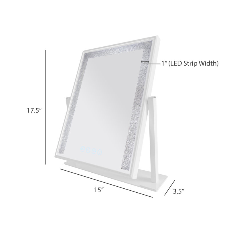 Arham Freestanding Mirror with Shelves, White
