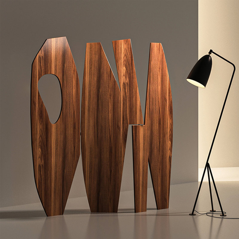 Ash Wood Solid Folding Screen, 74.8" H x 66.93" W x 1.18" D