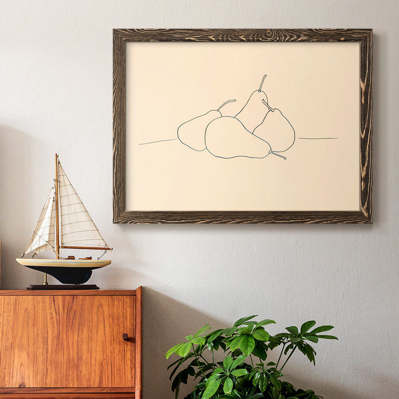" Fruit Line Drawing III ", Walnut, 26" H x 38" W