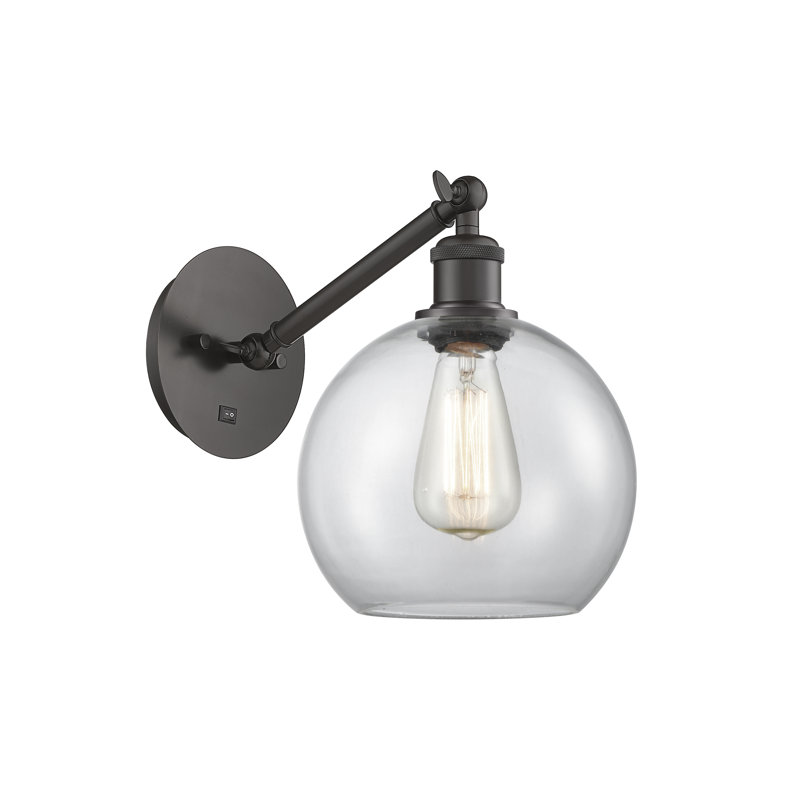 Shauna Armed Sconce, Incandescent, Clear, Antique Copper