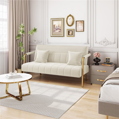 Maddison 56.5'' Upholstered Sofa with Two Pillows