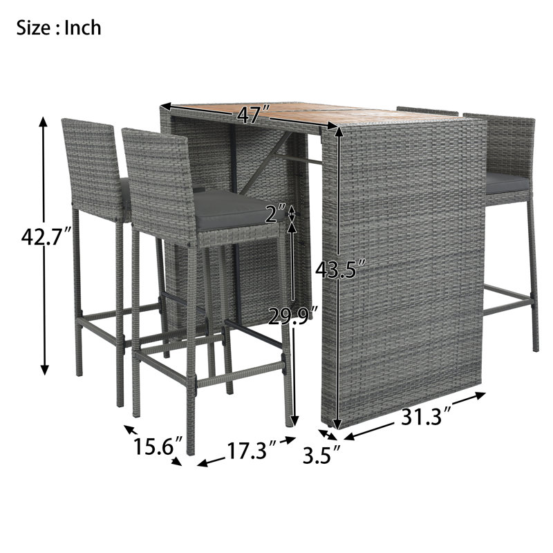Ensemble de conversation pour 4 personnes avec coussins Roshen