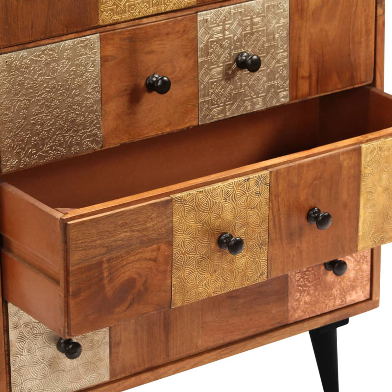 Commode en bois d'acacia massif 23,6 po x 11,8 po x 29,5 po