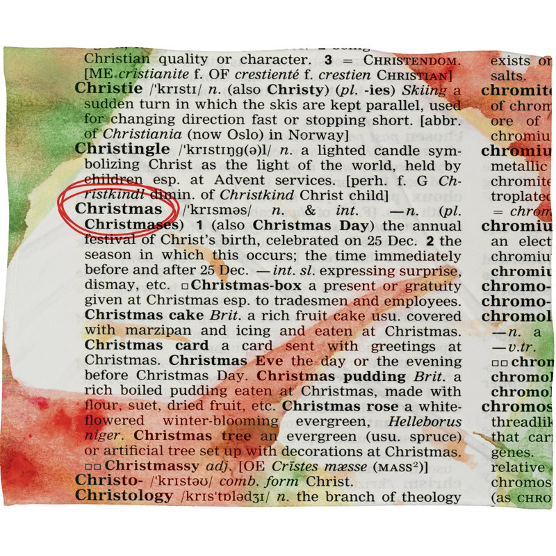 Jeté polaire en peluche de noël dictionary, Grand