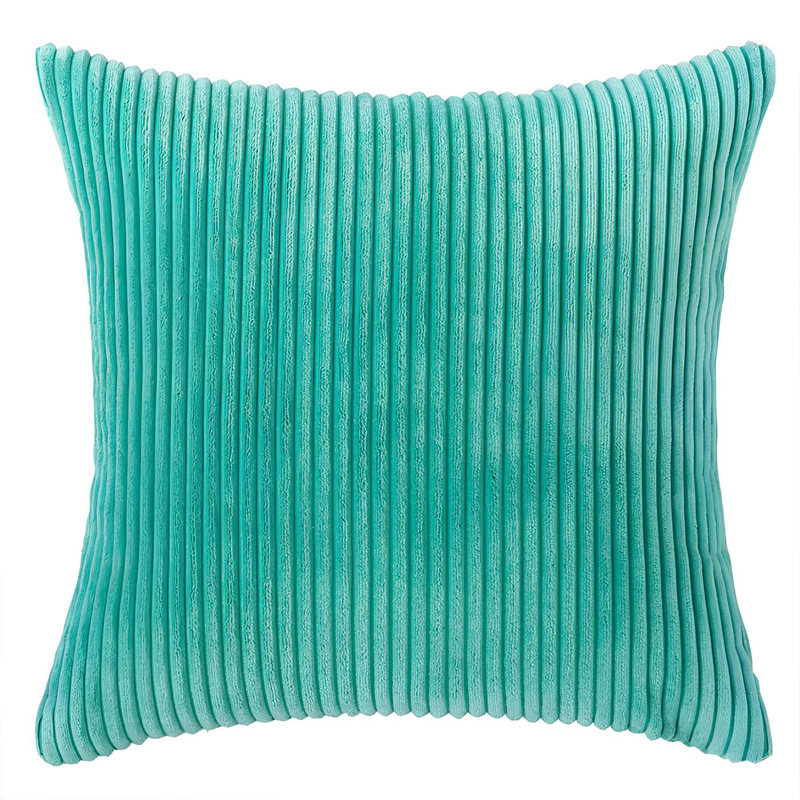 Housse de coussin réversible en velours côtelé Corduroy, Vert aquatique