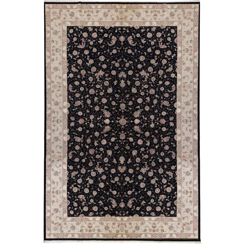 Elegance Oriental Area Rug in Black/Ivory
