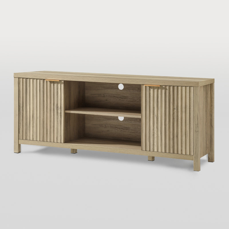 Nicolee TV Stand for TVs up to 65", Sand Oak, 62.7cm H x 170cm L x 39cm W