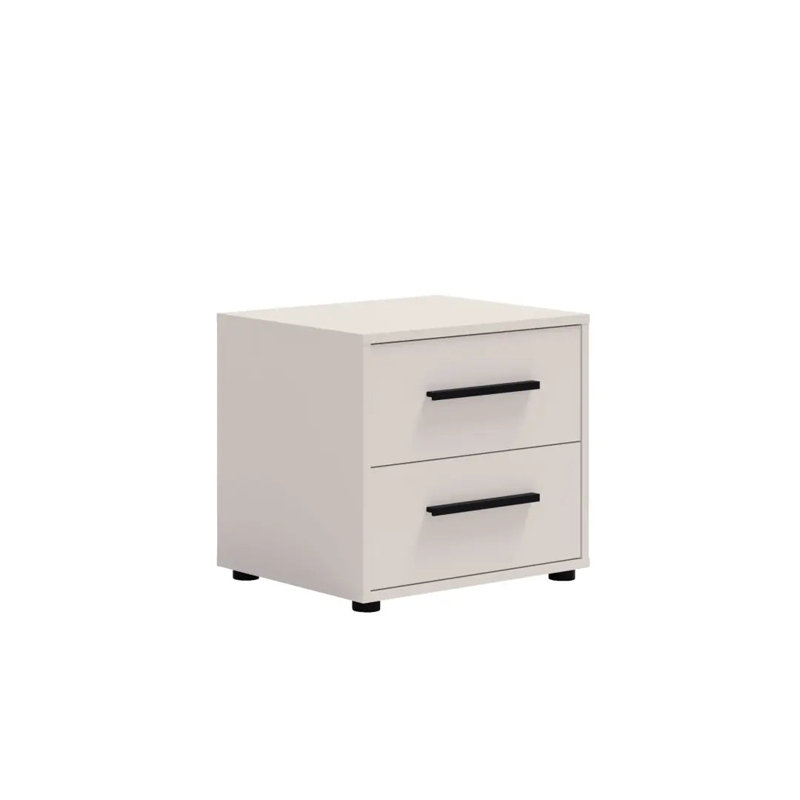 Sunde 51cm W Manufactured Wood Bedside Table, Cashmere