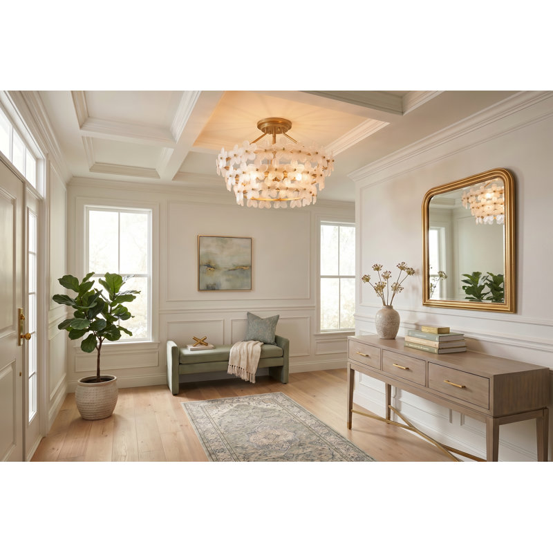 Wright 4-Light Brushed Gold Semi-Flush Mount