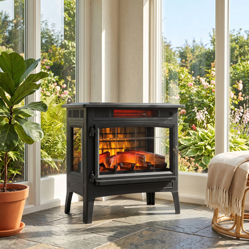 Freestanding Infrared Electric Stove, Black