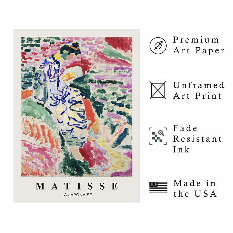«Landscape and Nature Henri Matisse La Japonaise», reproduction d'art non encadrée, H 30 po x l 20 po