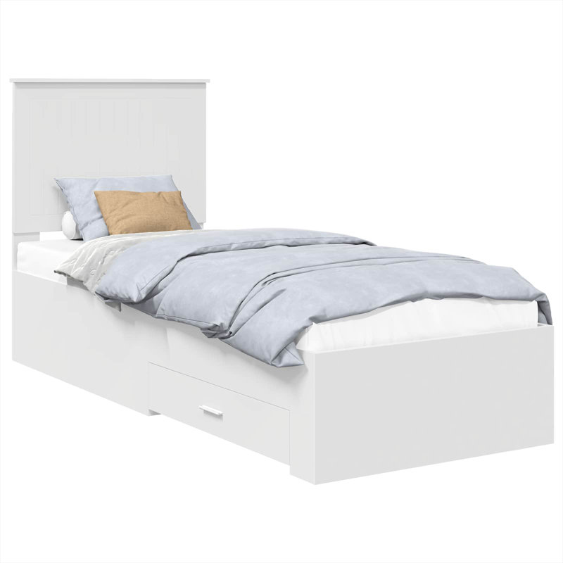 Bed Frame, Small Single (2'6), White/Silver
