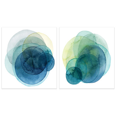 «Evolving Planets I and IV», ensemble de reproductions d'art sur verre sans cadre